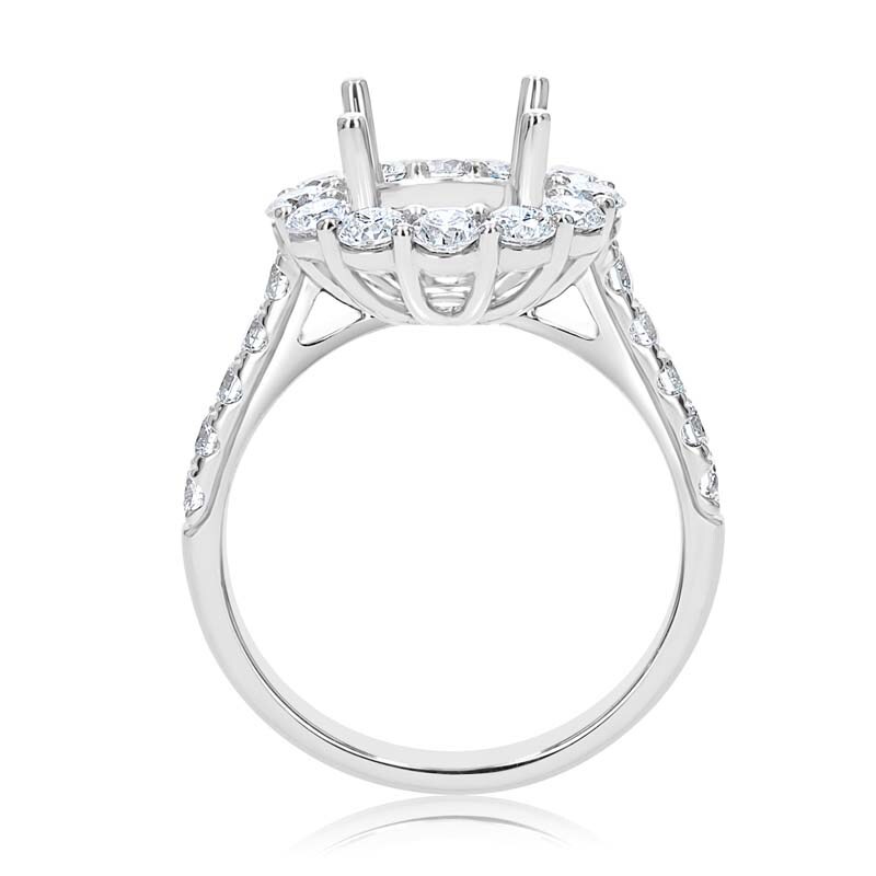 Iconic Circle Halo Platinum Engagement Setting Washington Diamond